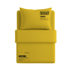 Ensemble de draps en coton jaune, taille simple, taies d'oreiller incluses (norme britannique) - Product Image 3