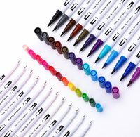 Stylos pinceaux à double pointe 24 couleurs, 24 marqueurs d'art, ensemble de stylos aquarelle à pointe pinceau, marqueur d'art à double pointe