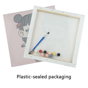 Peinture numérique <span class=keywords><strong>à</strong></span> la craie sur toile acrylique style dessin animé, peinture par numéros DIY, idéale pour débutants, décoration intérieure, forme carrée - Product Image 5