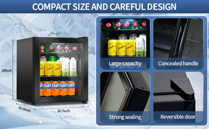 Réfrigérateur 40L avec porte vitrée, mini-vitrine pour boissons, vin, bière, pour la maison, le magasin, le bureau - Product Image 2