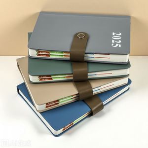 Carnet en PU personnalisé de luxe 2025-2026, en cuir végétalien avec boucle, logo personnalisé en promotion - Product Image 2