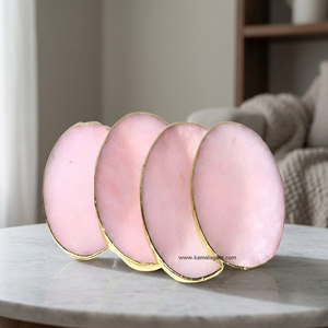 Juego de Posavasos de Cristal de Amatista Hechos a Mano, Circulares con Borde Dorado Pulido, Decoración para el Hogar, Placa de Piedra Feng Shui, Artesanía Natural Duradera - Product Image 3