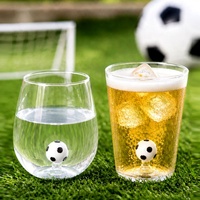 Verre à bière 3D Football en verre borosilicate, verre à boire créatif sur le thème du sport pour bar, fête, cadeau