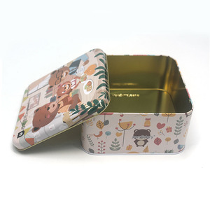 Hộp thiếc hình vuông tròn, chất liệu kim loại đạt chuẩn thực phẩm, dùng đựng bánh quy, kẹo, trà, sô cô la, hộp quà trang trí, hộp đựng đồ trống rỗng - Product Image 4