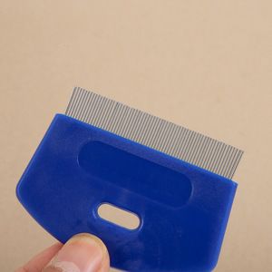 Stainless Steel Fine Tooth Plastic Pet Comb For Dogs And Cats Blue Long Size Convenient Grooming Tool - Product Image 1