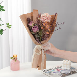 باقة زهور اصطناعية محمولة باليد ، طقم مواد من ورق الكرافت الإبداعي ليوم الأم ، نباتات زهور زينة عيد الحب - Product Image 3