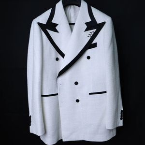 <span class=keywords><strong>Costume</strong></span> de Mariage <span class=keywords><strong>Homme</strong></span> <span class=keywords><strong>Blanc</strong></span> <span class=keywords><strong>et</strong></span> <span class=keywords><strong>Rouge</strong></span> Patchwork Respirant, Revers Pointus, Double Boutonnage, Fermeture Éclair, Coupe Ajustée, Taille XL - Product Image 1