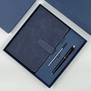 Hot Selling A5 Pu Leather Hardcover Thermal Binding 80GSM Paper Notebook Gift Box Pen Customize Logo Printing <strong>Journal</strong> - Product Image 4