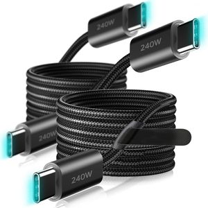OEM 2M Wholesale 240W 100W 1M USB2.0 Nylon Braided Fast Charging Data <b>Cable</b> USB C for Power Bank - Product Image 1