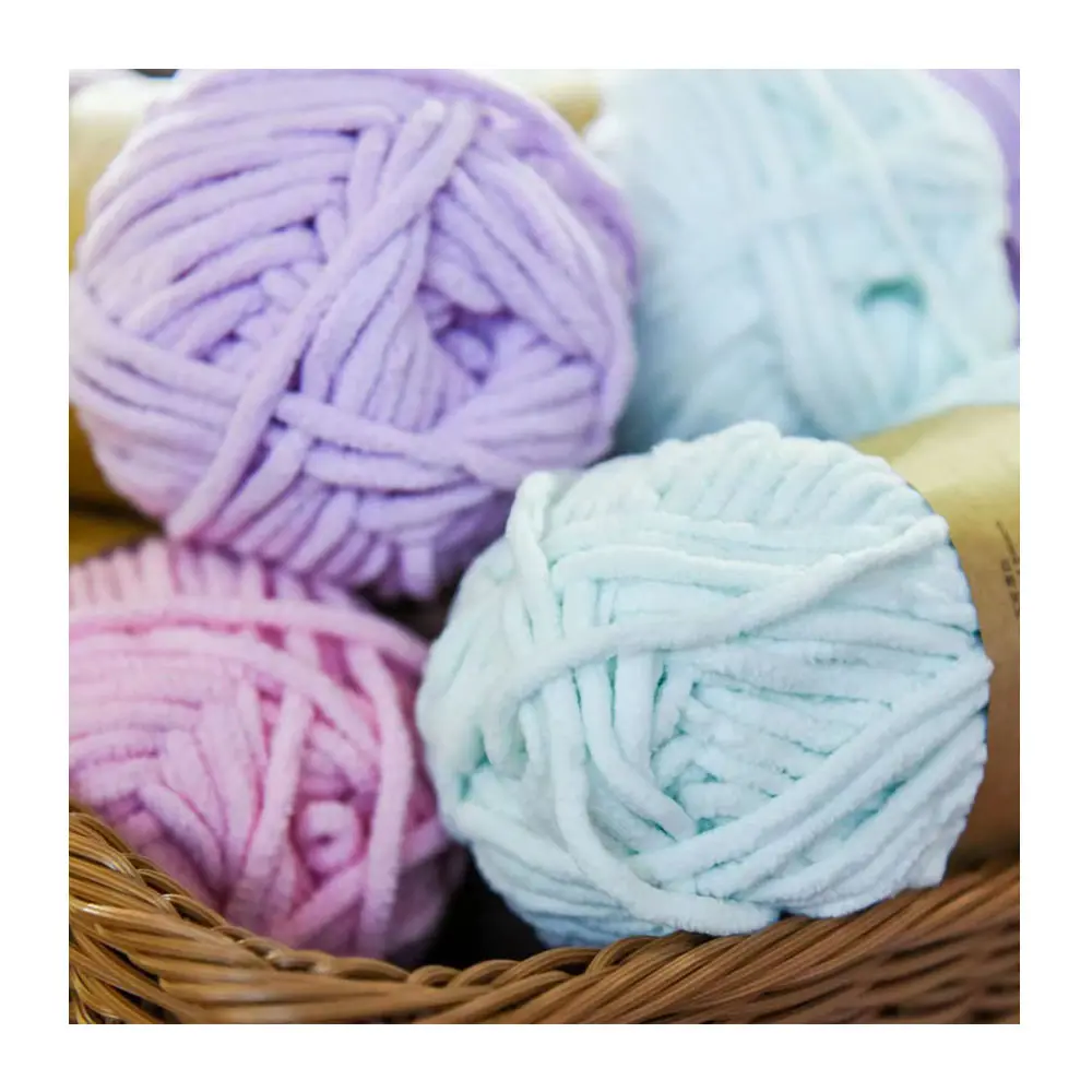 fancy crochet Yarn Blankets Scarves Dolls Chenille Chunky Yarn Hand Knitting 100%Polyester puffy yarn for crochet stuff animals