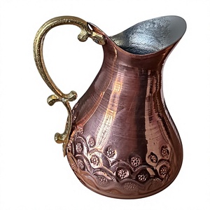 Pichet en cuivre martelé artisanal, écologique et classique, avec couvercle, capacité de 1,7 L, pour les boissons - Product Image 4