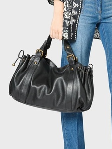 Nouveau modèle 2026 – <span class=keywords><strong>Sac</strong></span> fourre-tout portable pour <span class=keywords><strong>femme</strong></span> en <span class=keywords><strong>cuir</strong></span> PU souple, <span class=keywords><strong>grand</strong></span> format, style vintage, avec cordon de serrage plissé - Product Image 2