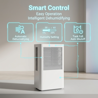 Déshumidificateur intelligent MD821, haute efficacité, détecteur d'humidité intelligent, système de drainage externe pour la maison