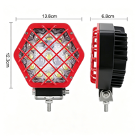 5.4 Inch 48W 6000K Diecast Aluminum Hexagon LED Work Light 5D Lens IP68 Waterproof 12-48V 1760 Lumens Auxiliary Driving Lamp