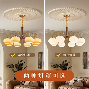 Lámpara de Techo Estilo Vintage Francés, Múltiples Cabezales, Luz LED E27, Diseño Redondo para el Hogar - Product Image 2
