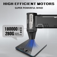 Souffleur d'air électrique mini turbo SDFM-X15, moteur sans balais 130 000 tr/min, 3 vitesses réglables, alimenté par batterie, usage industriel et DIY, 100 min d'autonomie