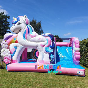 Château gonflable pour enfants à vendre, lit à bascule gonflable avec toboggan, thème licorne, parc pour filles, fête d'anniversaire - Product Image 4