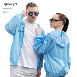 Tissu léger coupe-vent <span class=keywords><strong>protection</strong></span> UV <span class=keywords><strong>protection</strong></span> solaire veste coupe-vent de sport pour homme logo personnalisé - Product Image 4