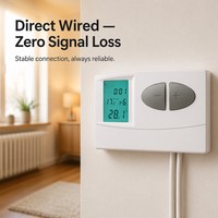 Termostato Electrónico con Cable, Duradero, Seguro y Flexible, Estilo Moderno de Mediados de Siglo, para Control de Calefacción en Hoteles, Hogares y Oficinas, Material PC+ABS, Gas