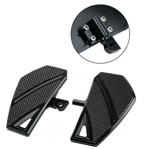 Reposapiés delanteros de malla retro para motocicleta Harley Breakout Street Bob Low Rider 2018-2023, antideslizantes, color negro cromado - Product Image 4