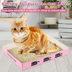 Portable jetable chat litière pliable papier Kitty plateau léger boîte en <span class=keywords><strong>carton</strong></span> étanche jetable litière pour chats - Product Image 2