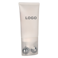 Tube cosmétique 80ml 100ml 150ml 200ml, tube plat 50mm, applicateur à double bille, blanc mat, logo personnalisé, crème pour le cou, crème pour le visage