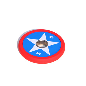2.5kg 5kg 10kg 15kg 20kg 25kg Gym entraînement de force <span class=keywords><strong>prix</strong></span> d'usine couleur rouge Captain America plaque de poids - Product Image 6