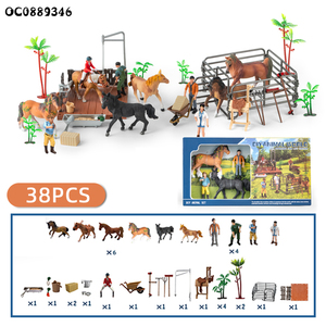 38Pcs Giả Vờ Chơi Cảnh DIY Mô Hình Thiết Lập Thực Tế Ngựa Ổn Định Đồ Chơi Cho Trẻ Em - Product Image 5