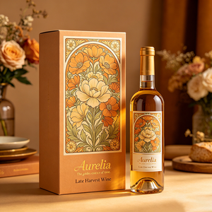 Boîte en papier pliable avec logo personnalisé, dorure à chaud, emballage de vin blanc doux récolté tard, vente en gros, directement de l'usine - Product Image 1