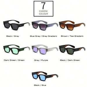 Gafas de Sol Personalizadas con Logotipo, Estilo Vintage 2025, Diseño de Leopardo Verde Punk, Lentes Degradadas UV400, Remaches Cuadrados, para Hombre y Mujer - Product Image 5