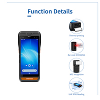 SP860-S PDA Android 13 Portátil de 5.5 Pulgadas HD con Escáner de Código de Barras 2D e Impresora Térmica, PDA Industrial Resistente con NFC RFID