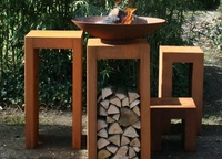 Table de feu de patio avec foyer au gaz pour l'extérieur