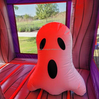 Château gonflable commercial d'extérieur pour enfants, thème ferme de citrouilles d'Halloween, avec toboggan