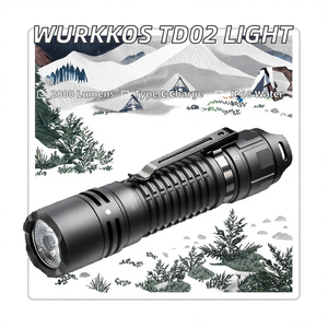 Lampe torche tactique <span class=keywords><strong>Wurkkos</strong></span> TD02 2000 lumens en alliage d'aluminium, rechargeable, format EDC, port de charge Type C, interrupteur arrière, IP68 - Product Image 2