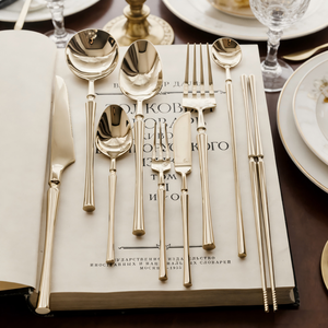 Wholesale Luxury Plated 304 Stainless Steel Sustainable Flatware <b>Set</b> for Wedding & Hotel Classic Style - Product Image 2