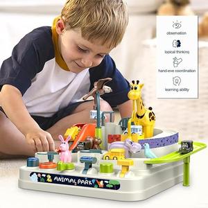 Rescue Adventure <span class=keywords><strong>Parking</strong></span> Car Toys Race Tracks para niños pequeños <span class=keywords><strong>Zoo</strong></span> Ramp Vehicle Race Car Game Juguetes educativos para 3 Mini Cars - Product Image 3