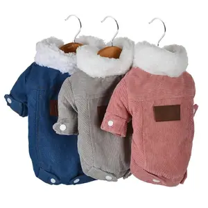 Pet Two Legs Plush Personality Jacket Warm Winter Dog Clothing Dog Pet Clothes Jeans Denim Jacket