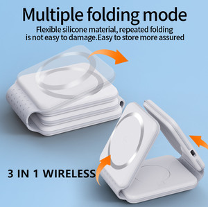 Chargeur sans fil 3 en 1, station de charge magnétique pliable, support de charge rapide sans fil 15W pour iPhone, AirPods, <span class=keywords><strong>Apple</strong></span> <span class=keywords><strong>Watch</strong></span> - Product Image 5