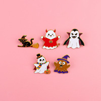 Broches émaillées fantômes d'Halloween, broches sorcière, chat, vampire, squelette, badges monstres de dessin animé, cadeaux décoratifs pour fête d'Halloween