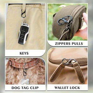 Bracelet porte-clés élastique à double tête, noir, en plastique très extensible, universel, pour clés et outils - Product Image 4