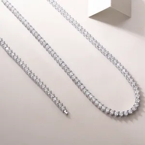 Good Quality Factory Price Jewelry Custom Logo Moissanite Bracelet With Diamond Main Stone Vvs Moissanite Tennis Chain