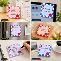 Mignonnes feuilles autocollantes en PET à motif pomme, résistantes à la déchirure, blocs-notes adhésifs au design coloré pour le bureau, l'école et les rappels quotidiens