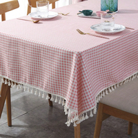 Nappe personnalisée en polyester à carreaux gingham avec franges, lavable, pour dîner, fête, mariage, banquet, décoration intérieure