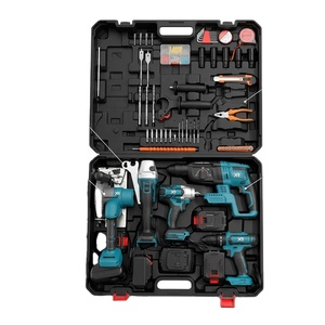 Juego de Herramientas Eléctricas Inalámbricas de 21V, 2 Baterías de Litio de 2.6Ah, Kit Combinado Recargable de 5 Piezas, Taladro, Sierra, Amoladora, Llave Inglesa, Portátil, OEM, Plástico - Product Image 2