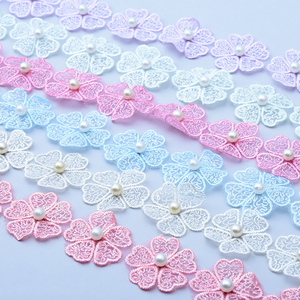 Merletto cucito per abito perlato Organza ricamo fai da te accessori per abiti fatti a mano <span class=keywords><strong>love</strong></span> pizzo a cinque foglie di pizzo con perline - Product Image 6