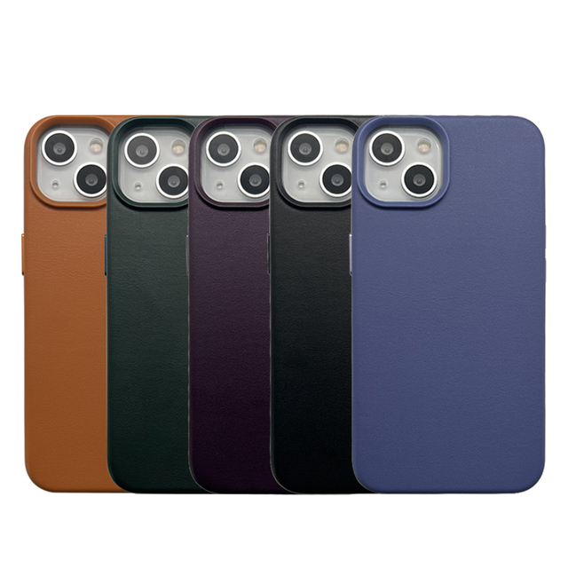 Original PU Leather Phone Case Cover With Metal Bottom Keys Vagan Leather Mobile Phone Cases for Iphone 14 13 Pro Max 12 11