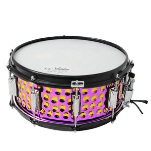 Diseño Especial, Hermoso Color, Tambor Metálico de Acero de 14 Pulgadas x 6.5 Pulgadas, Perforado a Mano, con Parche <span class=keywords><strong>REMO</strong></span> y Abrazaderas LP - Product Image 2