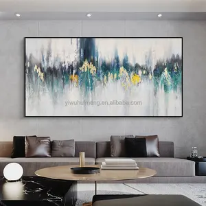 100% Handmade Black Green Abstract Ripple Wall Art Canvas Picture Hand Painted Canvas Framed Oil Paintings Wall Art Decor Blue