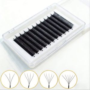 Extensions de cils vegan volume 0.07mm 3D 4D 5D Clover Lashes Crisscross, logo personnalisé, auto-éventail, 0.05mm 6D 7D 8D W Lashes, 8-15mm - Product Image 5