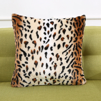 Housse de coussin courte en peluche à texture léopard Amity pour la décoration de la maison, coussin de canapé de salon